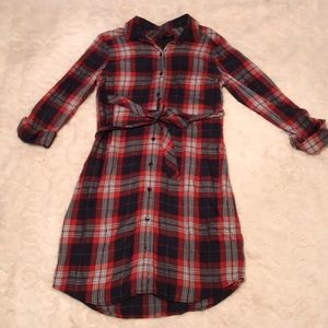 Banana Republic Plaid Tie Dress
